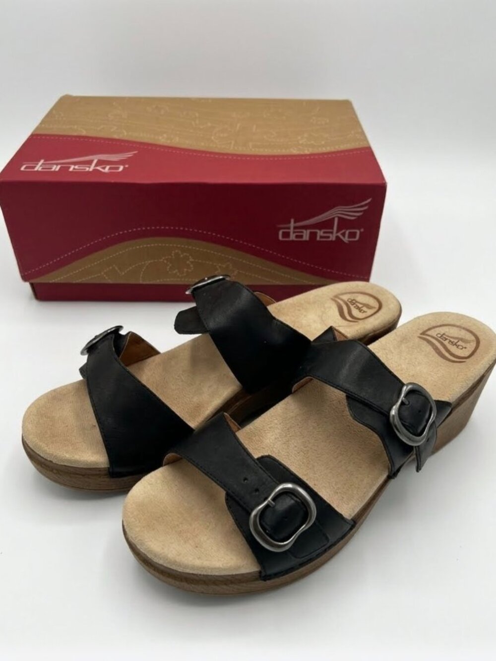Dansko Sophie Full Grain Leather Sandals Black - EUR 43
